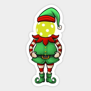 Funny Pickleball Christmas Elf Sticker